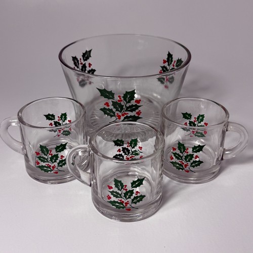 Clear glass punch - glass, set